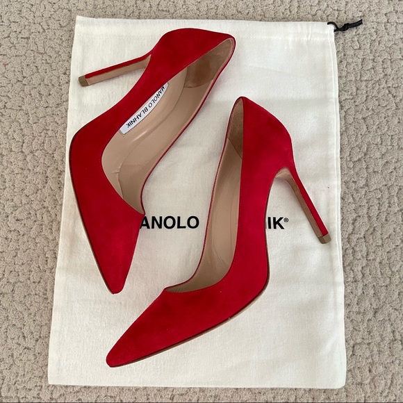 Manolo Blahnik Shoes - Manolo Blahnik BB Red Suede Pumps